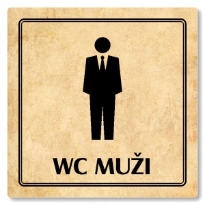 WC muži, 118x118mm, pergamen, Utah
